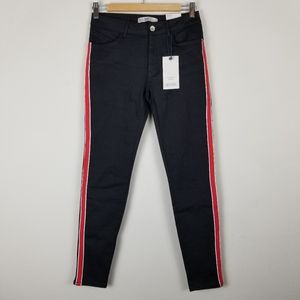 Zara Basic Black Denim Stretch Pants